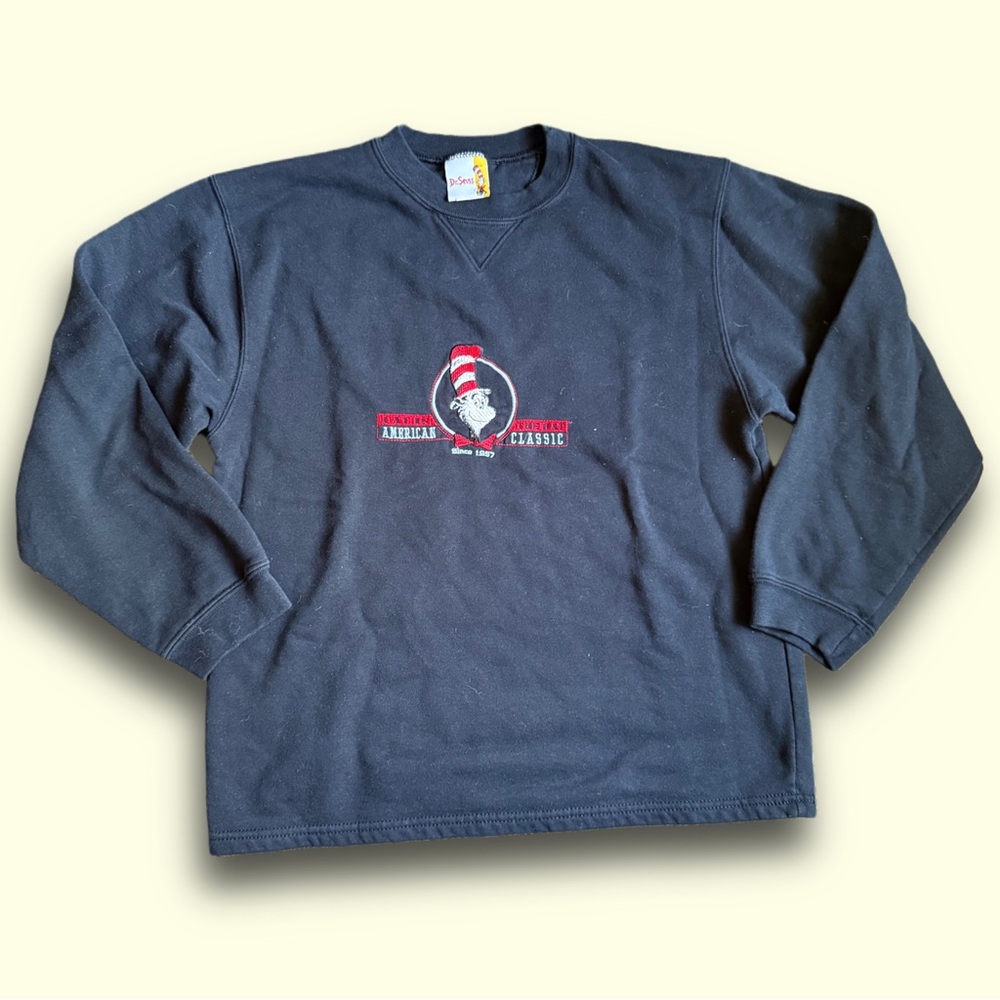 Vintage Dr. Seuss cat in the hat sweater black Size Xlarge